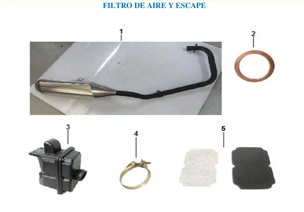 Diagrama Filtro de aire y escape Yakuza Sport Carabela