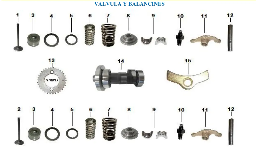 Diagrama Valvula y balancines Yakuza Sport Carabela
